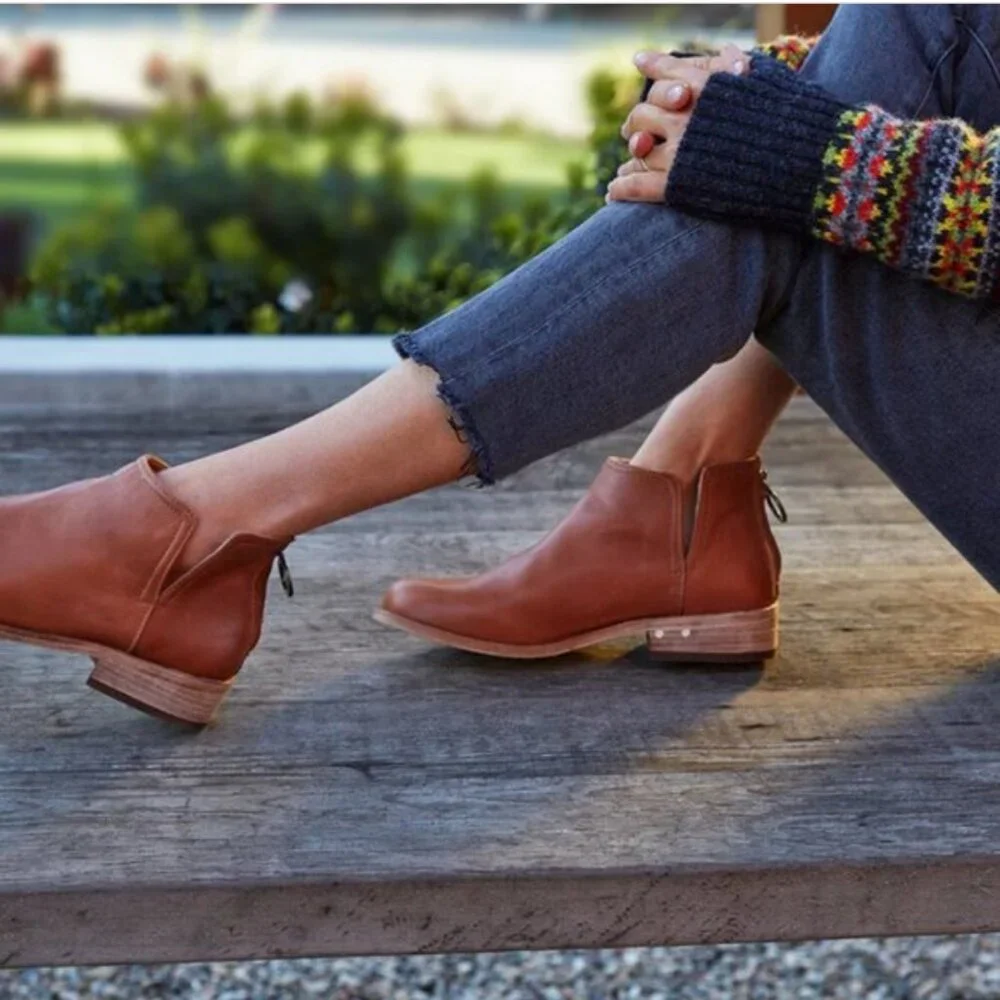 Beek Falcon Leather Cognac Zip up Ankle Boots